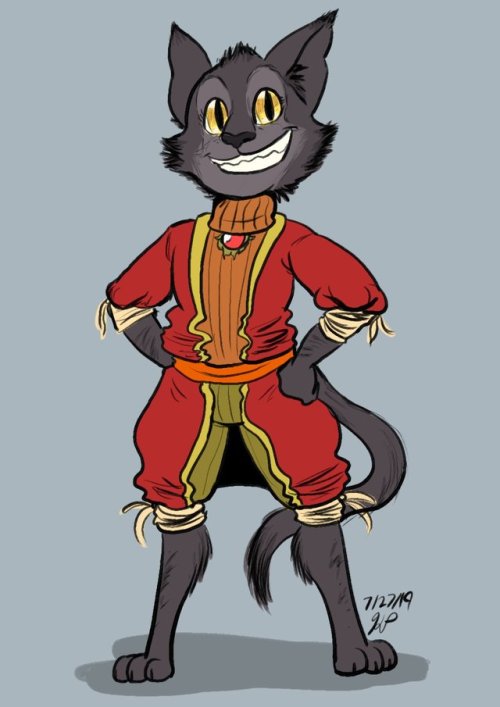 This week for a new dnd game I made a lykoi tabaxi sorcerer...