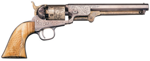 peashooter85 - Colt Model 1851 Navy revolver with carved Mexican...