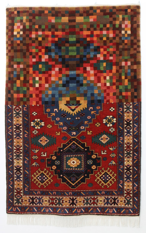 darksideoftheshroom - trippy handmade woolen “Glitch” rugs by...