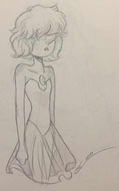 Don’t judge me this is just the sketch of a blue pearl I did in the dark okay.
