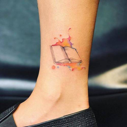 By Jay Shin, done at Black Fish Tattoo, Manhattan.... jayshin;small;tiny;ankle;ifttt;little;book;other;illustrative