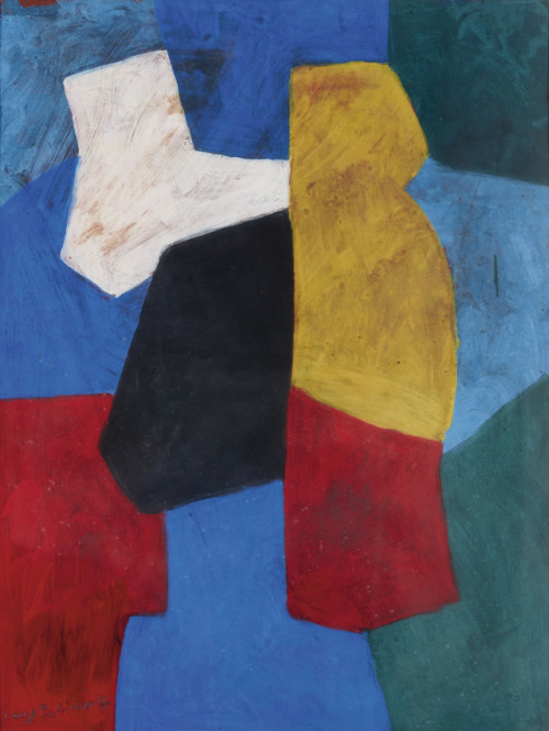 COMPOSITION ABSTRAITE,1966.Serge Poliakoff. Gouache on paper