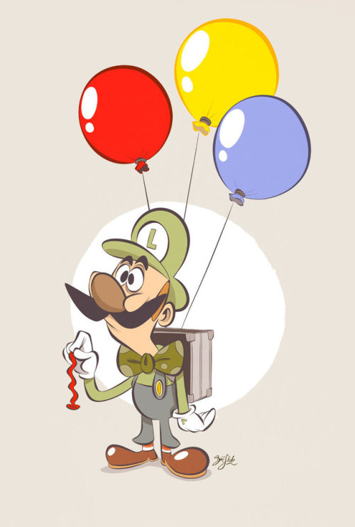 it8bit - Balloon LuigiArt by Dirk Erik Schulz || Tumblr