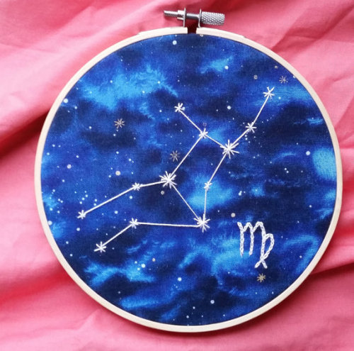 stitchintimehoops - zodiac constellation embroideries are $20...