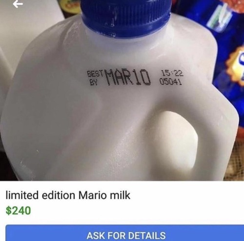 Straight from the Mario’s teat.