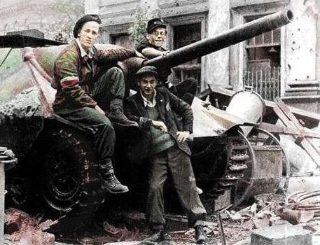 A German Jagdpanzer 38 (Hetzer) captured by Polish resistance...