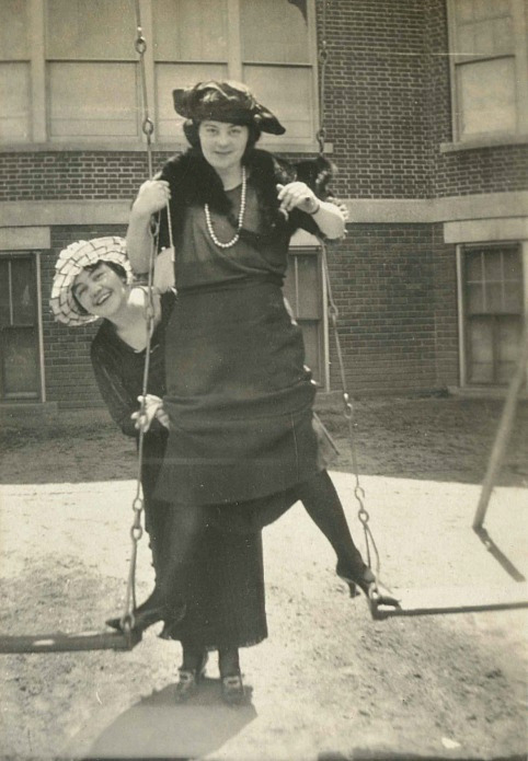 vintageeveryday - Ladies having fun with the swings, 1920s.