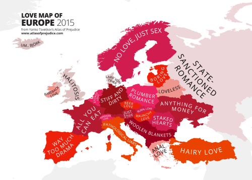 atlasofprejudice - Love Map of Europe from Atlas of Prejudice - ...