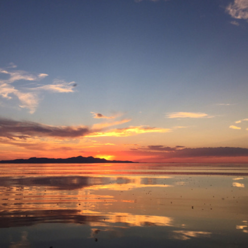 Sunset Over Great Salt Lake. Can not get in over. Hope, you are...