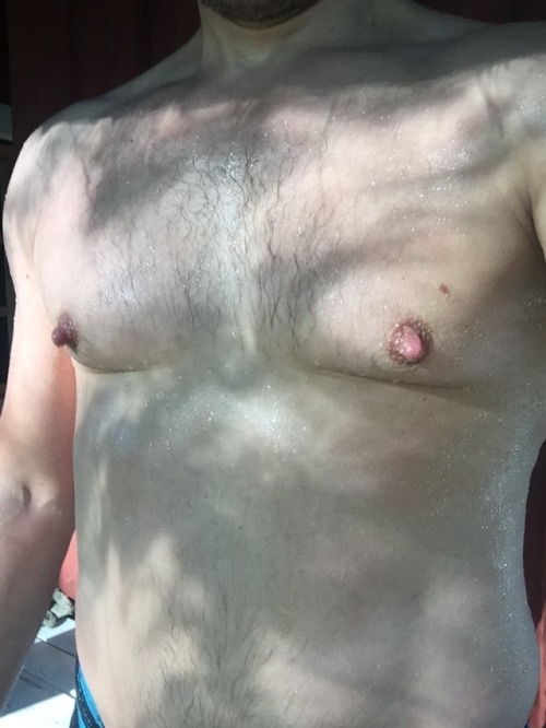 After morning swim my hard nipples would need extreme torture