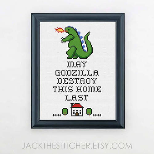 littlealienproducts - Godzilla Stitching Template...