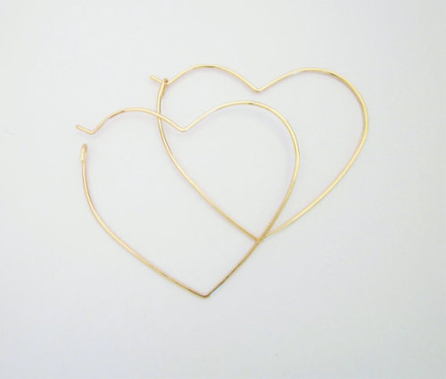 littlealienproducts - Heart Hoop Earrings byJulenJewel