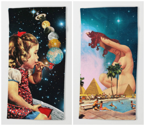 lesstalkmoreillustration - Trippy Collage Beach Towels By Eugenia...