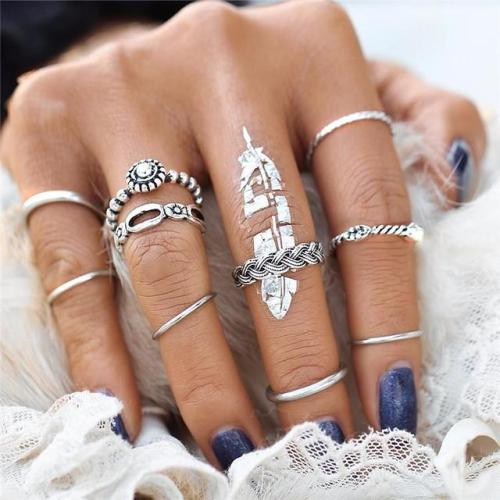 favepiece:10-Piece Bohemian Ring Set - Get a 10% discount with...