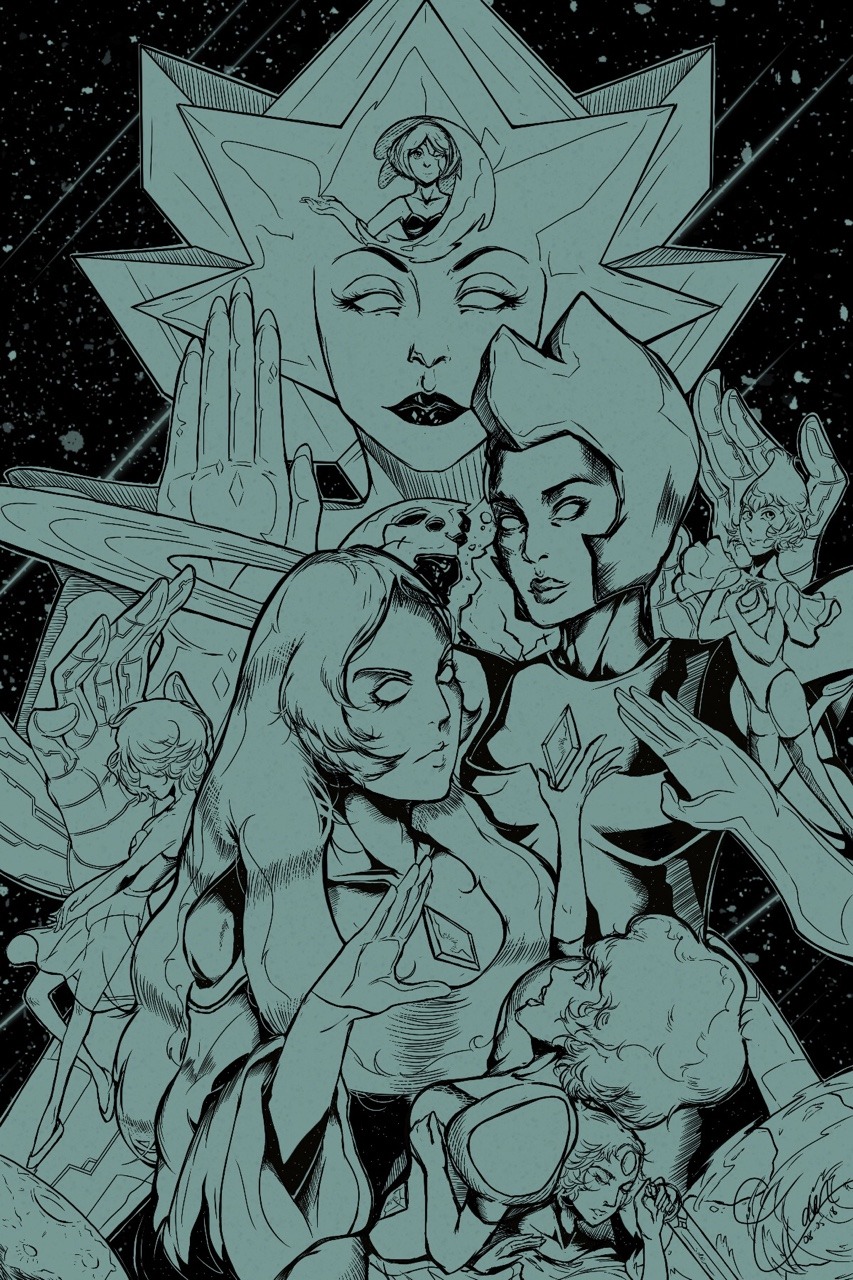 “Diamond Authority”✨💎 - Thank the stars it’s over. *Lines Finished!! *Sorry this took so long. Finger drawing sucks *Im also coloring this…I dont know when but sometime!!!