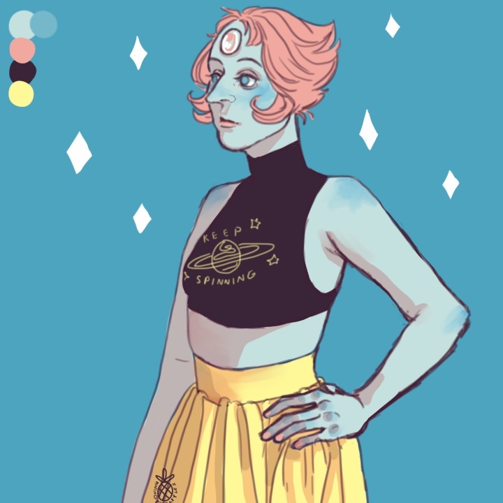 Decided to draw a Pearl! I can never decide if I like her hair a shade of pink or orange