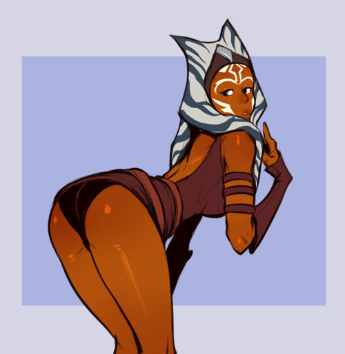 xizrax - sketch commission of adult Ahsoka tano cosplaying and...
