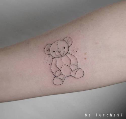 Tattoo Tagged With Small Betattoo Teddy Bear Toy Line Art