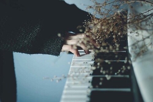Piano with flower  Tumblr