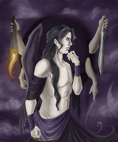 obsidianwitch - Thanatos, the personification of death. Digital,...
