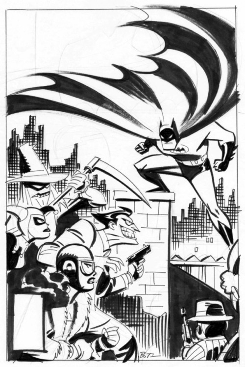 thebristolboard - Preliminary and final cover art by Bruce Timm...