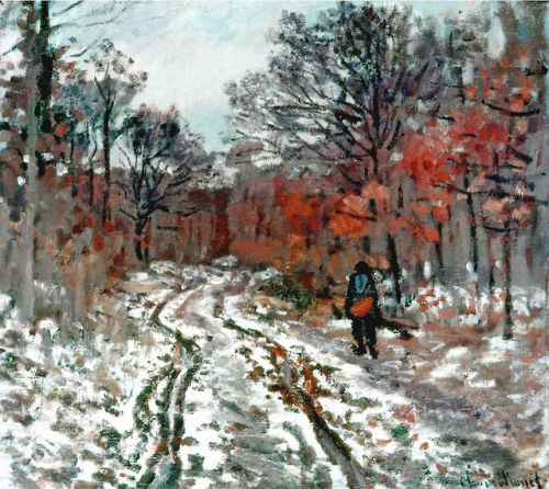 artist-monet:Path through the Forest, Snow Effect, 1870,...