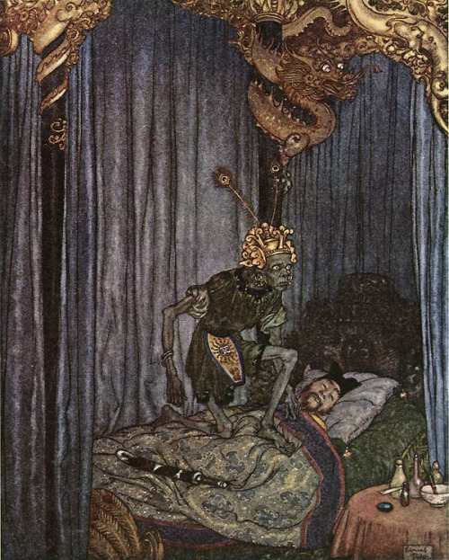 edmund-dulac - Death Listened to the Nightingale - The...