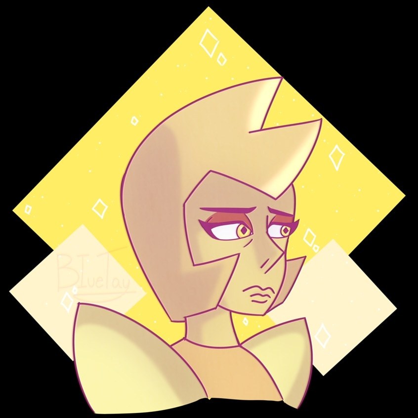My diamond, somber. I love her so much. I wanted to draw her vulnerable, because my brain said so. 💛💛💛