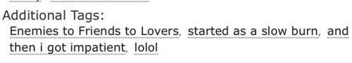 ao3tagoftheday - [Image Description - Tags reading “enemies to...