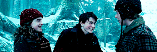 potterdepp - Nine gifs of - The Golden Trio (through the years)