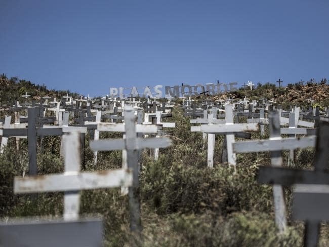 The White Cross Monument. Each cross represents a white farmer murdered on a South African farm.
-Attacks at their highest level since 2010
-74 people murdered on South African farms between April 2016 and March 2017
-Average murder rate in South...