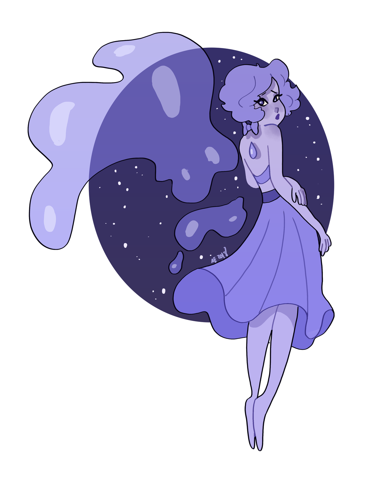 space girl, with eyes made of stars
