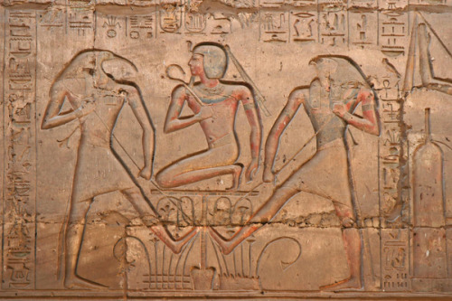 grandegyptianmuseum - Relief depicting young Ramesses II flanked...