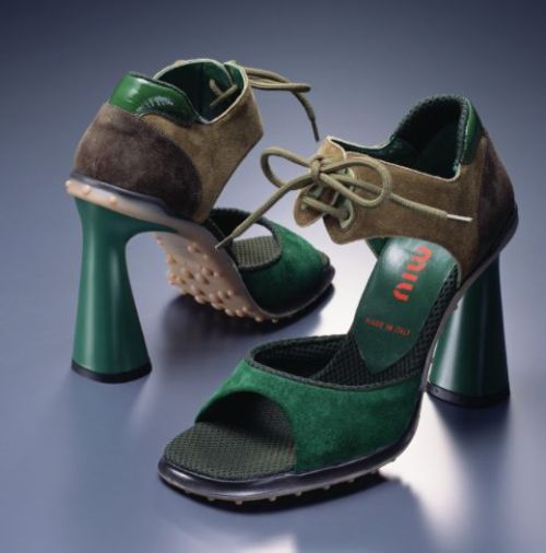 christopherbarnard - Green suede and enamel, rubber sole,...