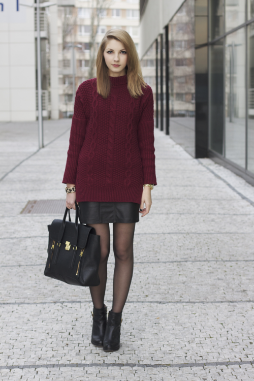 black leather skirt on Tumblr
