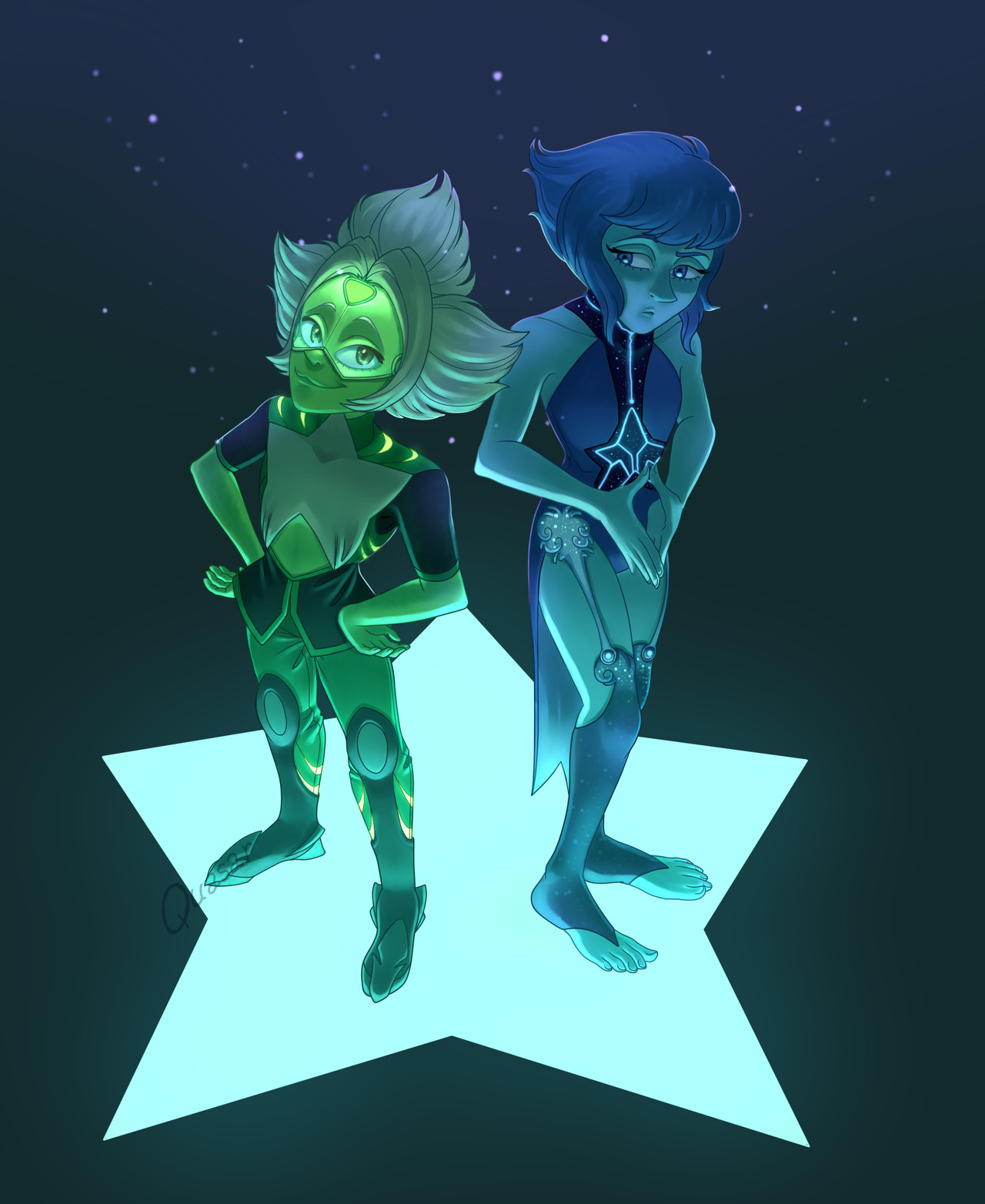 My version of CG outfits for Peridot and Lapis
