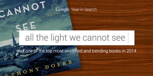 ALL THE LIGHT WE CANNOT SEE was 1 of the 10 most Googled books...