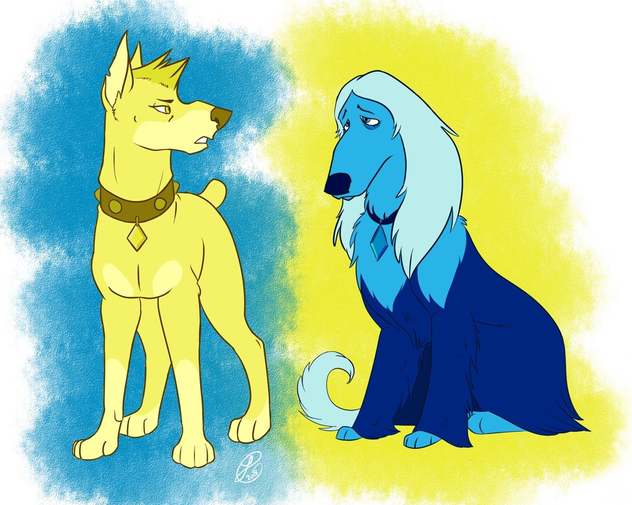 HEY. HEY YOU GUYS LOOK. THE FIRST PIECE OF DIGITAL ART I’VE DRAWN IN OVER A YEAR AND ITS SU RELATED. I reeeeeally love @nekonotaishou’s Bleach AU where the characters are dogs and it inspired me to...