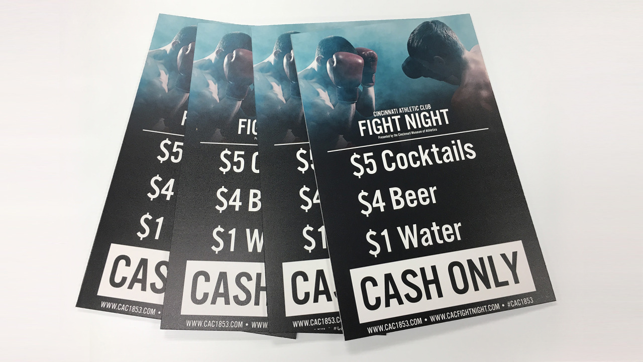 CAC Fight Night Bar Menus