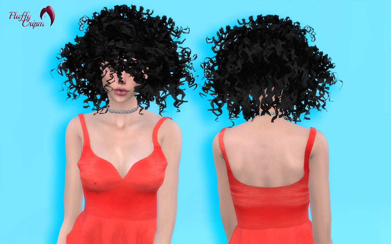 Fluffy Crimp Curly Hair Converted To Sims 4 And Candyfornias Moonlight