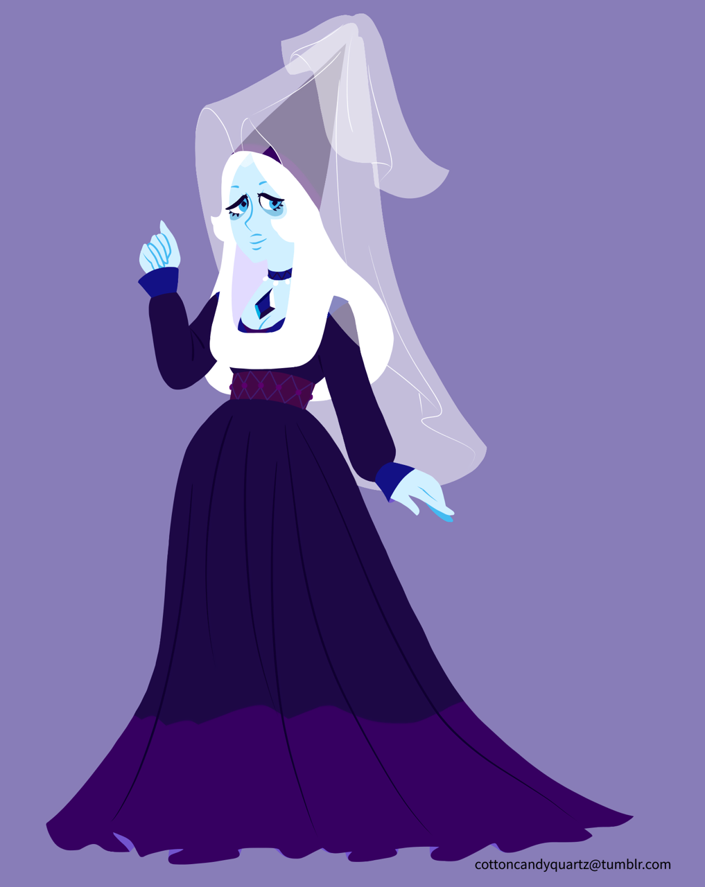 Happy late Halloween! 🎃💀👻 Here’s Blue Diamond in a style from the 1100s-1450s time period~