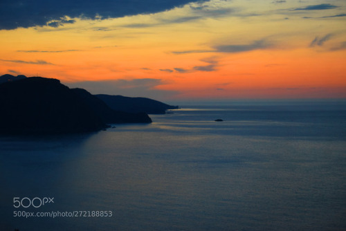 wish-to-be-there - Sunset mediterranean sea by michaelsimon4