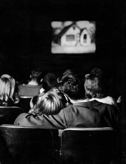 last-picture-show - Nina Leen, Teenage Couple in a Movie Theatre,...