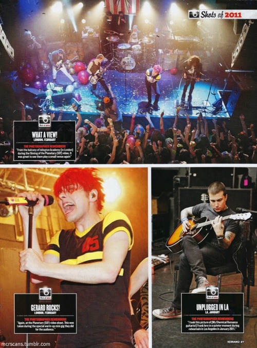 mcrscans:My Chemical Romance for Kerrang! January 7, 2012,...