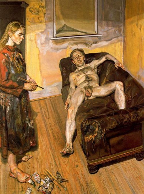 expressionism-art - Painter and Model, 1986, Lucian Freud...