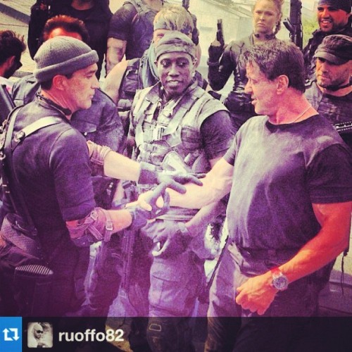 @rondarousey on set for the ‘Expendables 3’ movie....