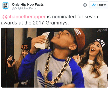 thingstolovefor - Chance The Rapper makes Grammy history by...