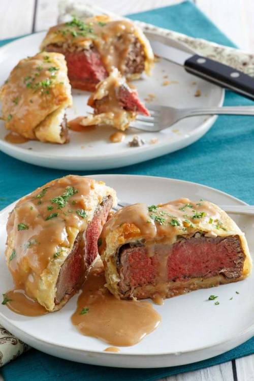 daily-deliciousness - Beef wellingtons with gorgonzola and madeira...