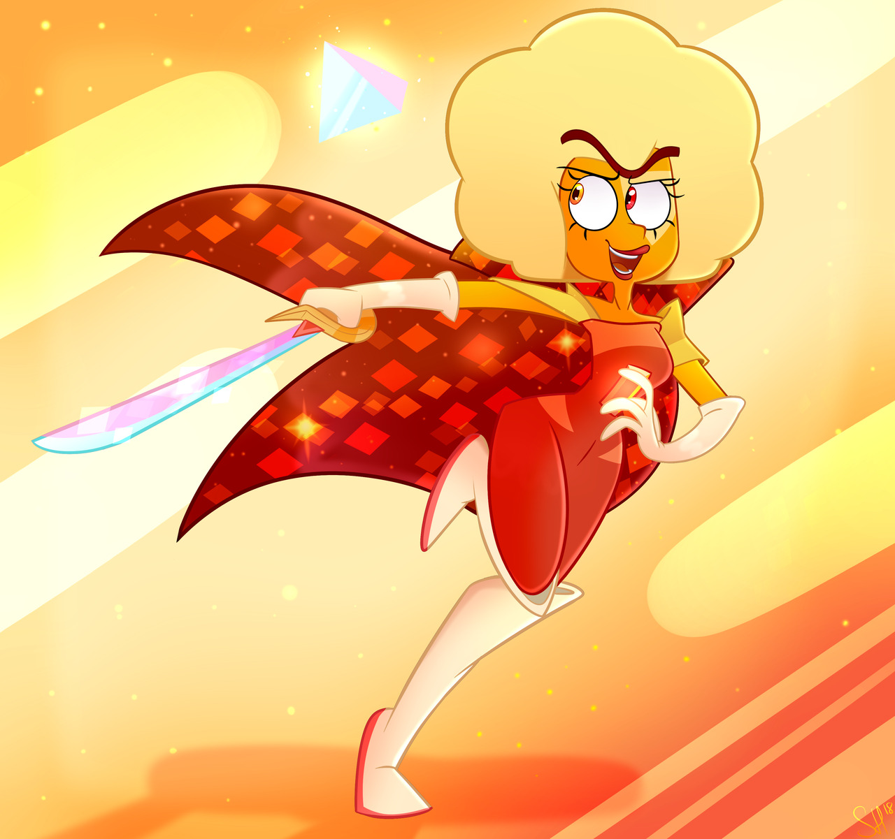 Ahh, Hessonite is so cute! I’d actually die if we ever somehow see her, or at least another Hessonite, in the show :D!! So shiny!