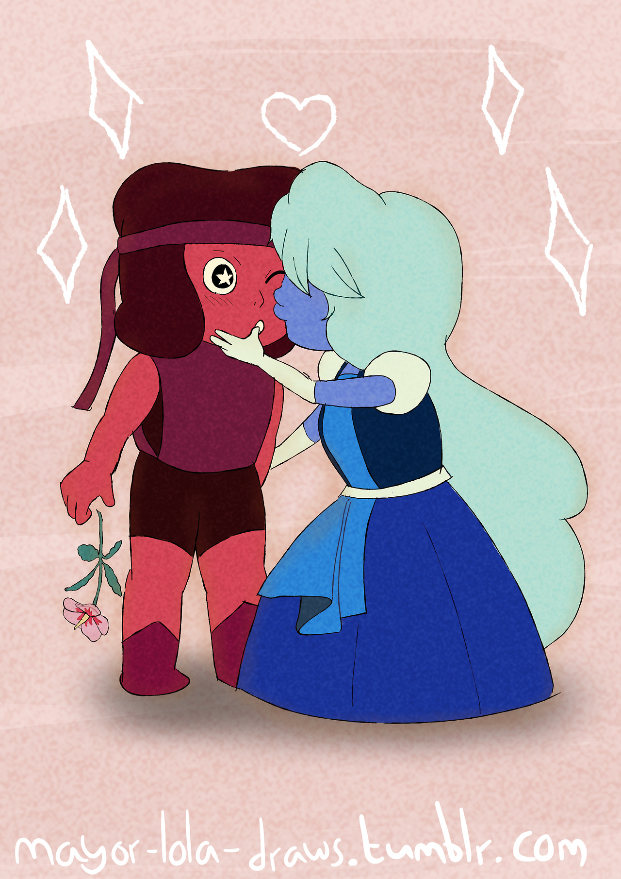 A quick doodle of my favourite gal pals! Remember to always kiss your Ruby at least 1 (one) time per day folks!